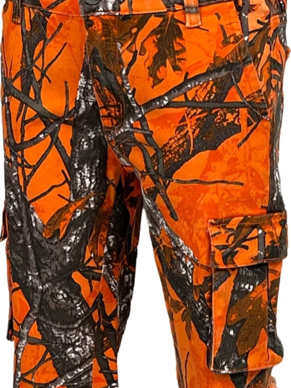 Men's High-Visibility Orange Camo Cargo Shorts